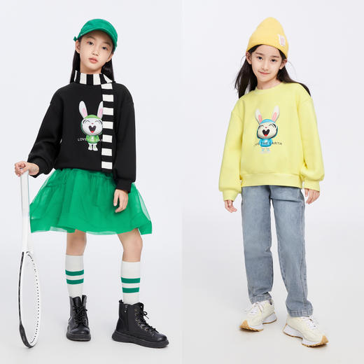 女童圆领长袖卫衣冬季新款安奈儿童装EG341172 商品图4