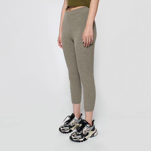 322工房纯羊绒裤女新款冬季休闲内穿打底保暖修身针织长裤子 商品图2