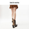 lost in echo设计师品牌尖头渐变高跟几何沿条阔筒短靴时尚百搭女 商品缩略图2