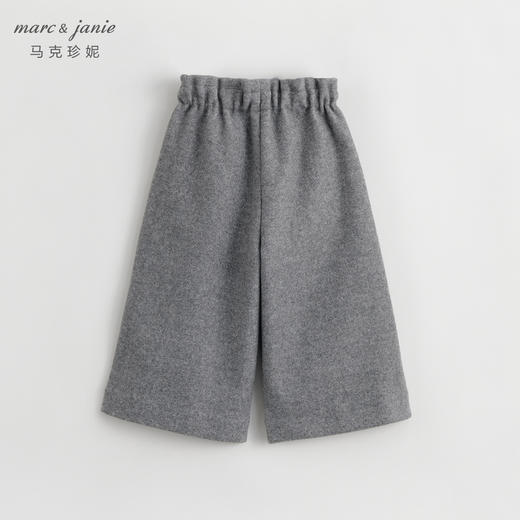 马克珍妮秋冬新款女童时尚花边腰毛呢阔腿裤儿童裤子232019 商品图2