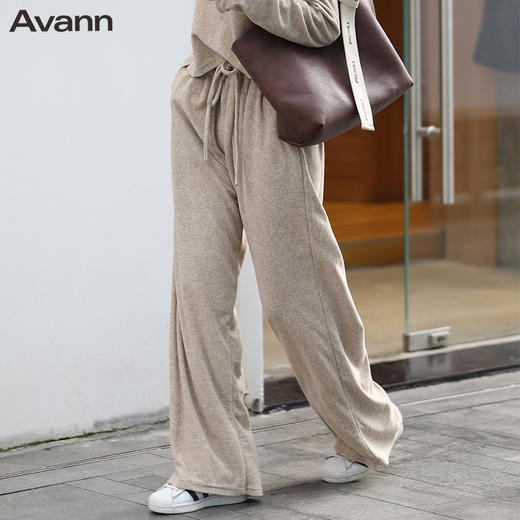 Avann慵懒风软糯阔腿裤 仿羊绒阔腿裤8096 商品图2