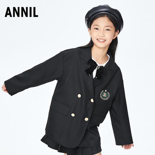 【实体店同款】女童学院风西装外套2023年秋季新款安奈儿童装AG335541 商品图1
