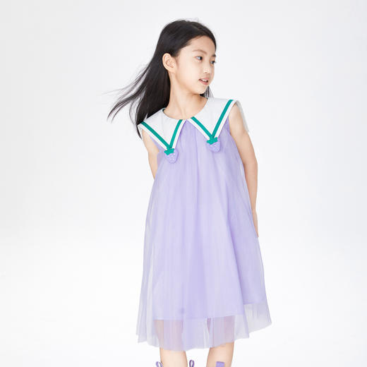 【实体店同款】女童连衣裙翻领夏装新款网纱公主裙子安奈儿童装AG323656 商品图1