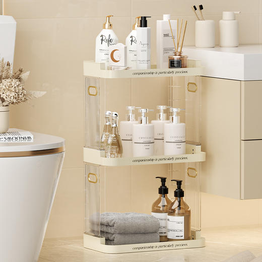 「奶油风格调」床头柜置物架厨房整理架卫浴收纳架杯子书本桌面化妆品香水收纳架 商品图1