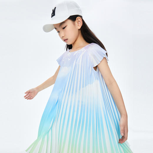 【实体店同款】女童短袖连衣裙BLUE安奈儿童装AG323785 商品图1