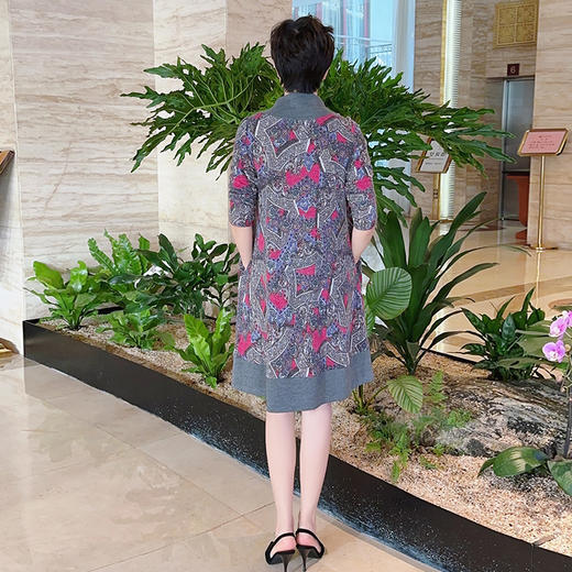 SAINT L’UCK/圣媛女装秋季中长款高领花色连衣裙SA319L16 商品图1