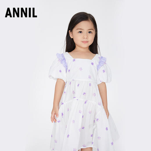 【实体店同款】女童短袖连衣裙长裙子夏新款安奈儿童装XG323594 商品图4
