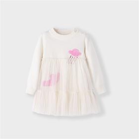 【实体店同款】女童针织连衣裙2023年秋季新款安奈儿童装XG333538