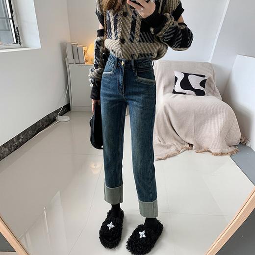 【GZ】无忧购韩版修身复古百搭翻边直筒九分烟管裤033#（截单后3-5天发货) 商品图1