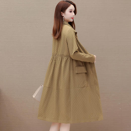 QYM 83829-Y时尚气质外套宽松休闲单排扣风衣 商品图2