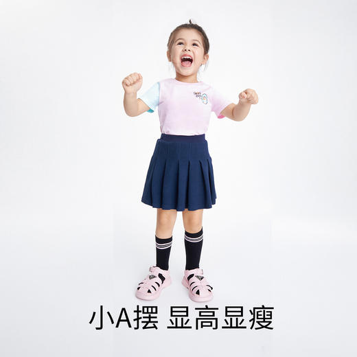 女童针织半身裙秋秋秋新款洋气1-3岁宝宝百褶裙子安奈儿童装TG313072 商品图4