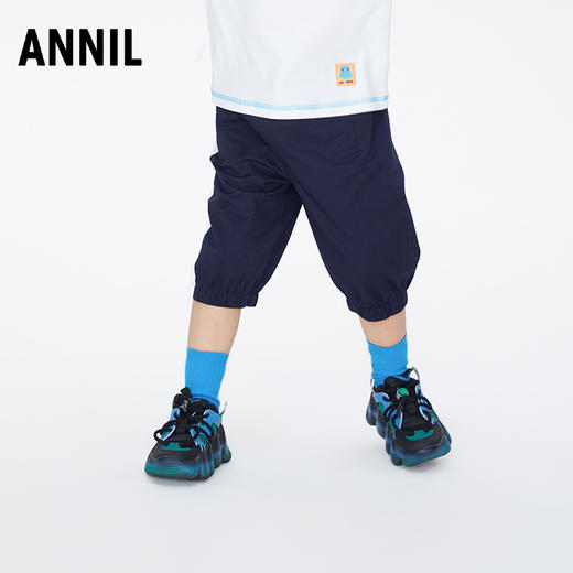 【实体店同款】男童装裤子夏季新束脚轻薄透气七分运动裤安奈儿童装XB326686 商品图0