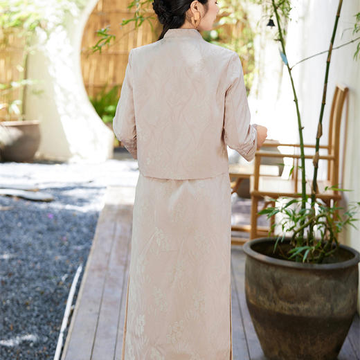 FLZD-A9372秋季新款中式小香风感套装女提花长袖气质时尚两件套 商品图3