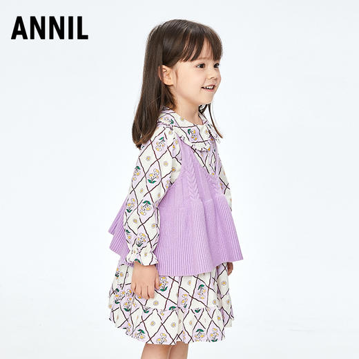 【实体店同款】女童田园风两件式连衣裙套装2023年秋季新款安奈儿童装XG333526 商品图2