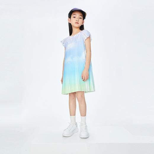 【实体店同款】女童短袖连衣裙BLUE安奈儿童装AG323785 商品图0