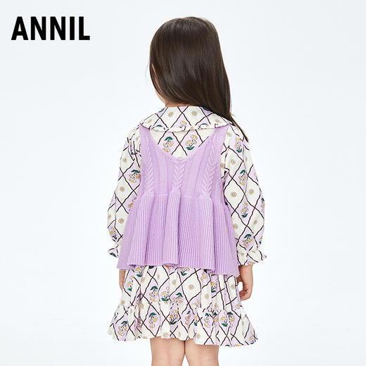 【实体店同款】女童田园风两件式连衣裙套装2023年秋季新款安奈儿童装XG333526 商品图3