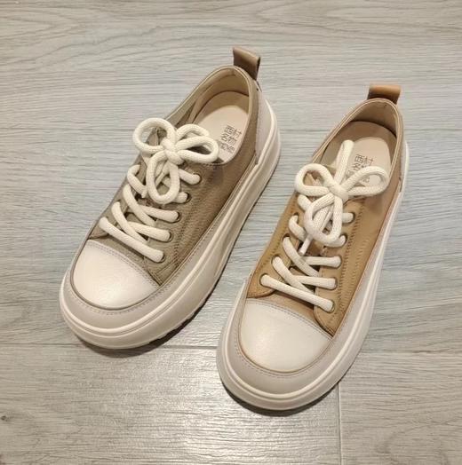 西村名物2023年秋季新款厚底拼色运动鞋圆头潮流小白鞋X23CM36081（尺码偏小，建议拍大一码） 商品图0