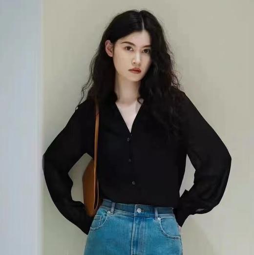 【à perles】若隐若现，14姆米乔其真丝长袖衬衣【3-7个工作日】 商品图2