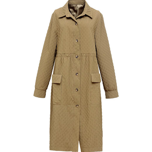 QYM 83829-Y时尚气质外套宽松休闲单排扣风衣 商品图4