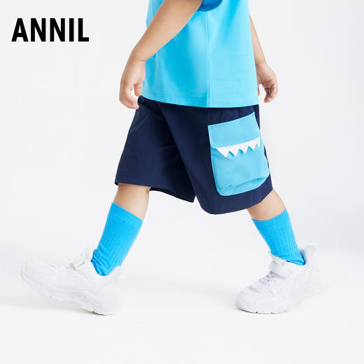 男童裤子夏季新款宽松简约可爱宝宝五分运动休闲裤安奈儿童装TB326084 商品图1