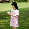 女童连衣裙纯棉夏新款泡泡袖甜美碎花收腰A字裙子安奈儿童装EG323177 商品缩略图4