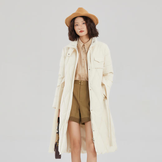 谜底长款羽绒服女2023冬新款时尚立领收腰气质鸭绒保暖239MY7310 商品图0