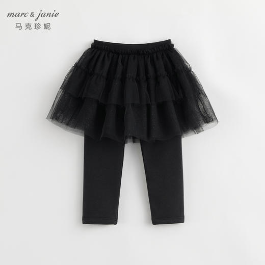 【黑科技蓄热】马克珍妮秋冬 女童烫金网纱加绒裙裤 232036 商品图1