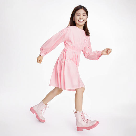 女童连衣裙洋气长袖秋新款女孩时髦纯棉甜美公主A字裙安奈儿童装EG313048 商品图3