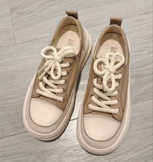 西村名物2023年秋季新款厚底拼色运动鞋圆头潮流小白鞋X23CM36081（尺码偏小，建议拍大一码） 商品图4