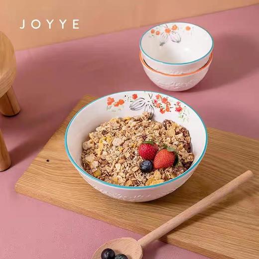JOYYE系列碗盘套装4人份饭碗4个12*12*6CM    8英寸盘2个21*@！*3.8CM   7英寸小吃盘17.8*17.8*2.5CM   10英寸盘1个蘸料碗2个大汤碗1个芸香木筷子4双 商品图6