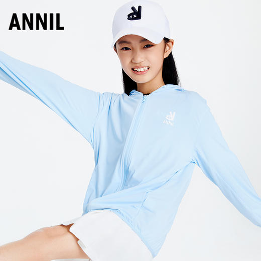 男女童凉感速干带帽防晒衣外套安奈儿童装小程序专享AM315580 商品图6