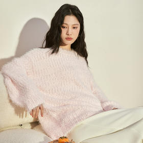 流苏宽松圆领毛衣新款设计感套头慵懒风针织衫毛衣女V2238769