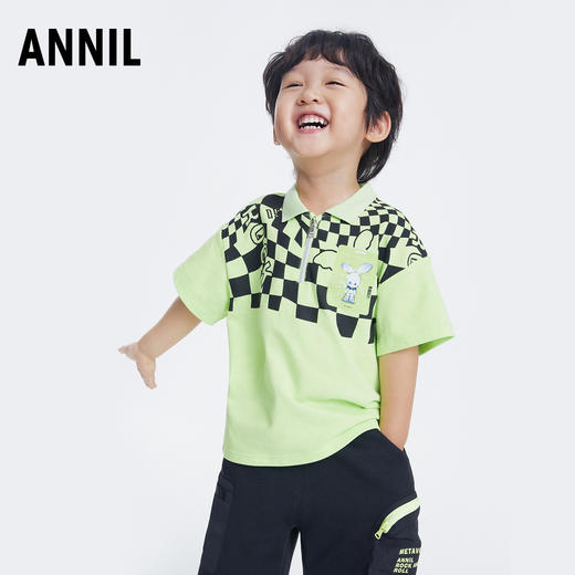 【实体店同款】男童POLO衫夏新款洋气纯棉男宝宝短袖薄款休闲上衣安奈儿童装TB321124 商品图1