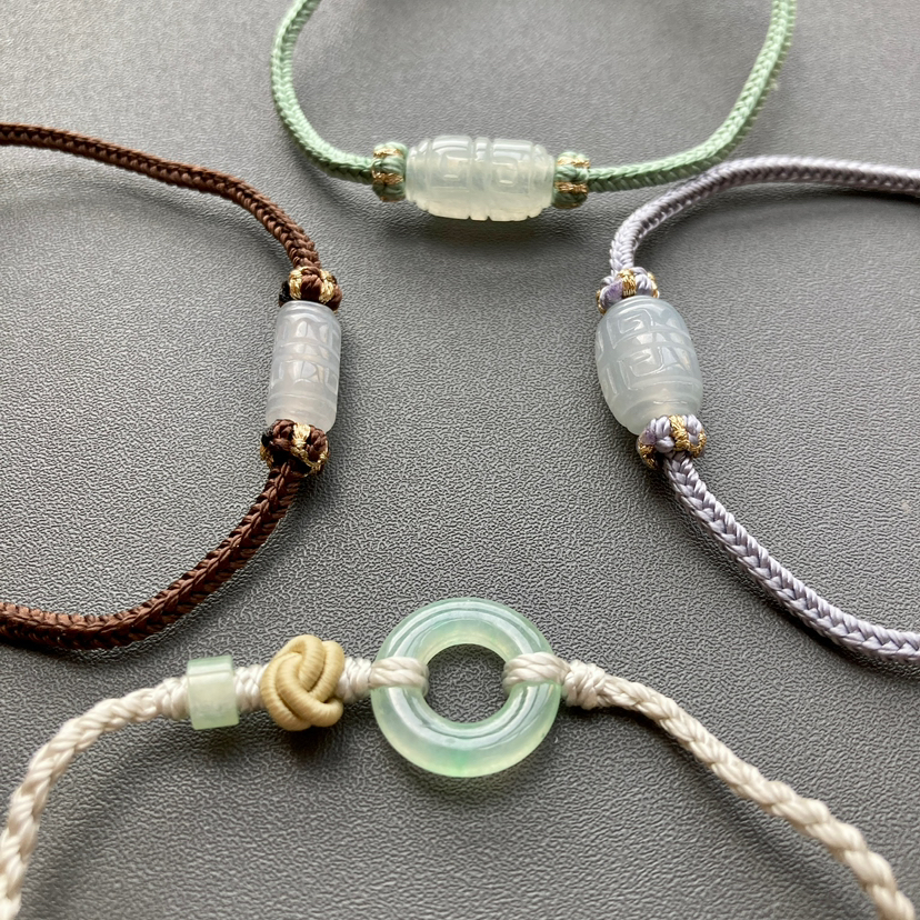 翡翠平安扣路路通手绳