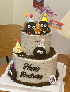 【优品系列】---【双层加高奥利奥表情】蛋糕