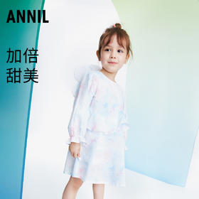 女童连衣裙秋新款宝宝洋气可爱甜美长袖纯棉公主裙安奈儿童装TG313074