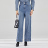 谜底牛仔裤长裤女2023秋款复古时髦高腰丹宁牛仔直筒裤239MK7405 商品缩略图0