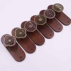 新中式窗帘免打孔挂钩现代实木墙壁钩窗帘固定墙勾收拢钩家居饰品