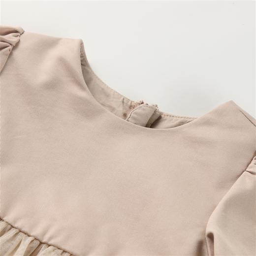 【实体店同款】女童学院风海军领网纱长袖连衣裙买即赠海军领2023年秋季新款安奈儿童装XG333704 商品图1