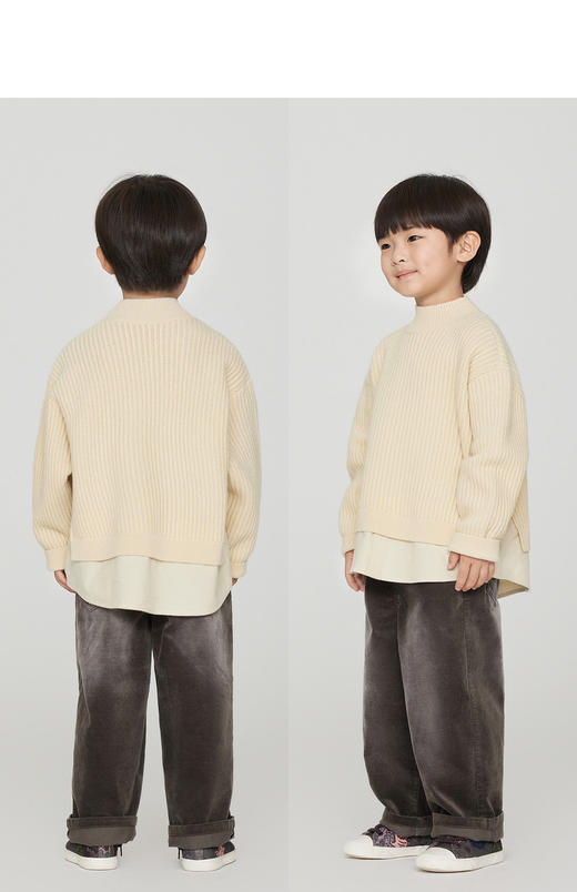 jnby  23年秋款  假俩件长袖套头毛衫  1N9313130 商品图10