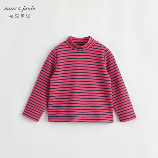 【黑科技发热】马克珍妮秋冬新款 男女童条纹长袖T恤打底衫231382 商品图4