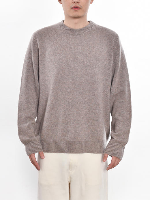 322工房100纯山羊绒针织衫男士新款冬季纯色圆领加厚宽松套头毛衣 商品图0