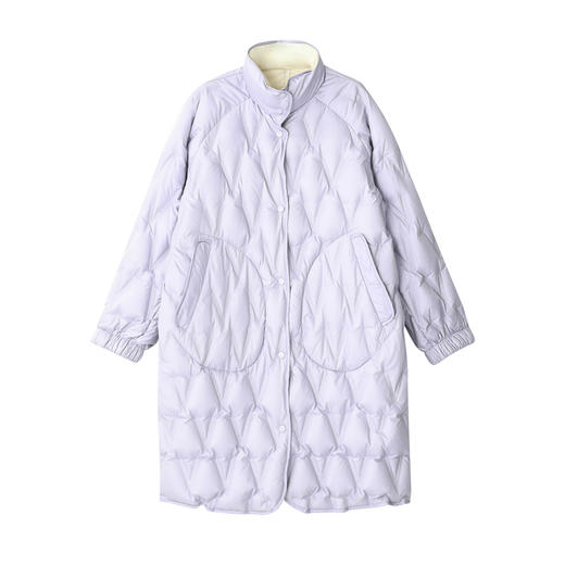 谜底轻薄羽绒女2023冬季新款时尚立领宽松中长款羽绒服239MY7316 商品图4