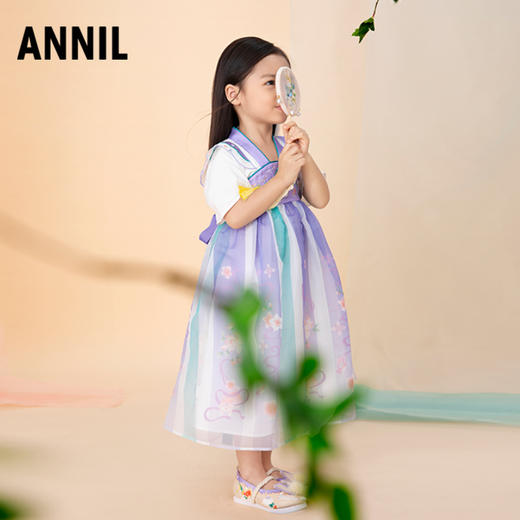 【实体店同款】女童礼裙夏装新款中国风汉服表演出服安奈儿童装XG323620 商品图5