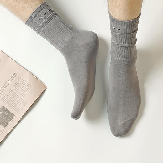 都市丽人都市锋尚简约系列精梳棉袜子中筒袜中厚款男士常规袜FC3DF4 商品图0