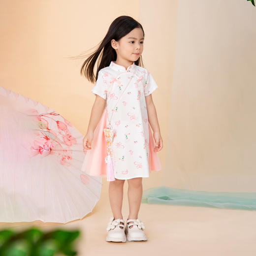 【实体店同款】女童短袖连衣裙国风裙夏新款安奈儿童装XG323617 商品图4
