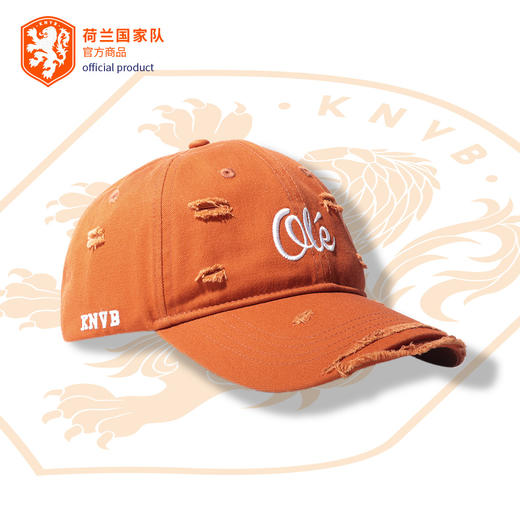 荷兰国家队官方商品 | 橙色破洞刺绣男女同款棒球帽时尚足球迷 商品图1