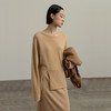 322工房经典再造纯喀什米尔羊毛针织一字领套头衫2023秋冬开叉毛衣B140 商品缩略图0