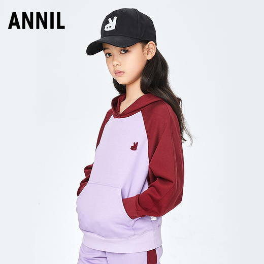 【实体店同款】女童液氨插肩袖带帽卫衣安奈儿童装AG331644 商品图2
