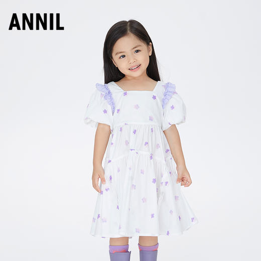 【实体店同款】女童短袖连衣裙长裙子夏新款安奈儿童装XG323594 商品图0